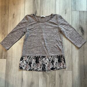 Notations Women's Blouse Medium Black Geometric Pink Design Sweater